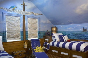 Elegant Nautical Boy Bedroom Ideas with wall murals